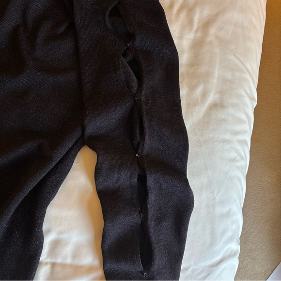 MiXT by Heidi Weisel Size 2x Black Cut Out Slit Sleeve Sweater Women lightweight - Picture 4 of 7